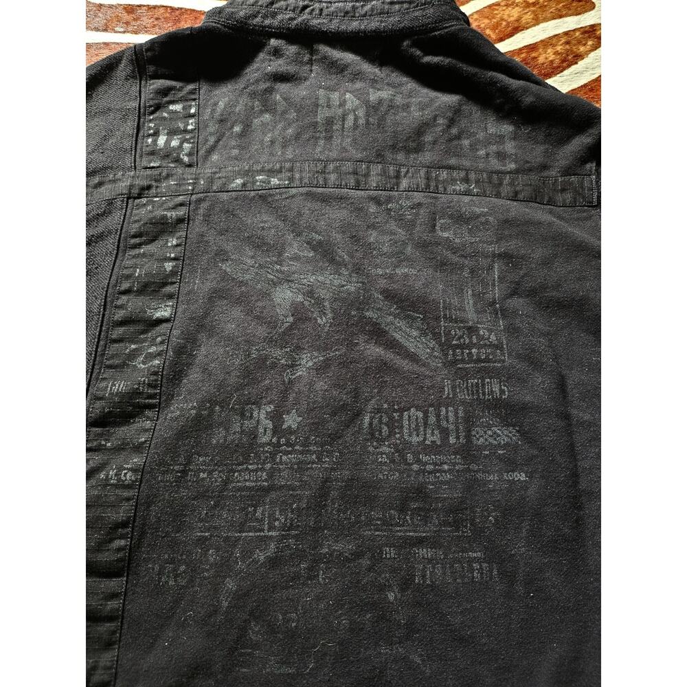 Vintage Salvage Clothing Brand Distressed Crow Zipup Jacket Distressed Size L - Picture 5 of 7